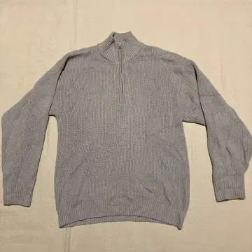 SHIPS any 그레이 하이넥 하프 지퍼 스웨터