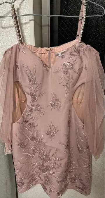 JEWELS 핑크 자수 드레스 M