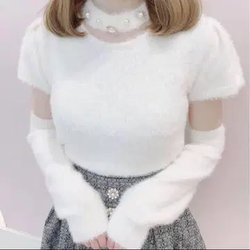 에블린evelyn 암워머 포함 비쥬 니트