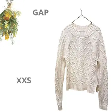 [ 갭 GAP ] 코튼 케이블 니트 스웨터 XXS 화이트