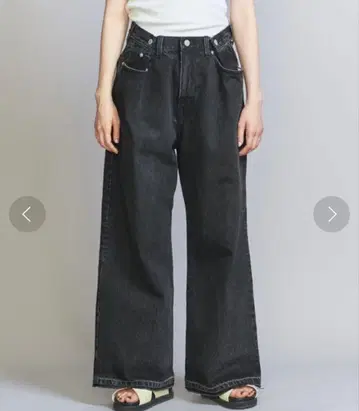 [ 새상품급 ] BEAUTY&YOUTH 버튼턱 데님 팬츠 S 블랙