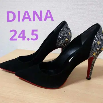 고품질 [ DIANA ] 다이애나(24.5) 글리터 펌프스 레드 밑창