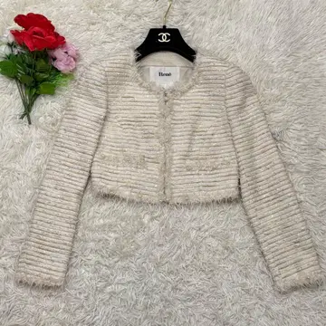 Rene 루네 트위드 자켓 아이보리 계열 36 사이즈