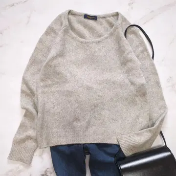 라운지 드레스 라메 페렛 100% 복슬복슬 샤기 니트 그레이