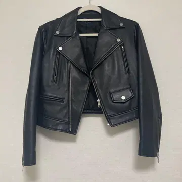 FREE'S MART 블랙 가죽 라이더 자켓