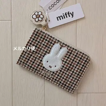 새상품 미피 코인 케이스 패스 케이스 체크 아이보리