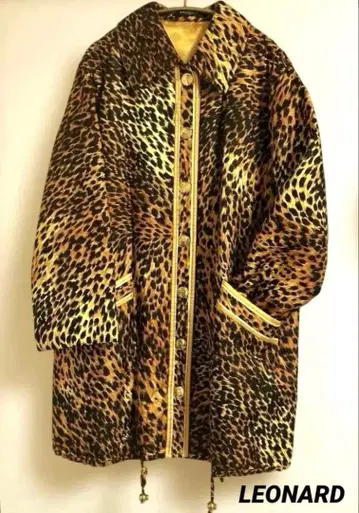 [ 새상품급 ] LEONARD 레오파드 무늬 실크 패딩 자켓