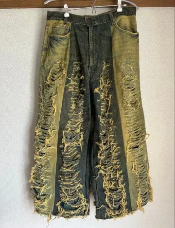 Y2K 그런지 스트릿 리메이크 데미지 데님