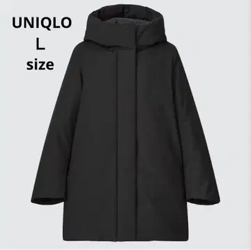 [새상품급] UNIQLO 하이브리드 다운 코트 L 사이즈 블랙 경량