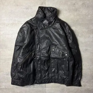 80s 90s 스탠드 가죽 자켓 가죽 라이더 빈티지