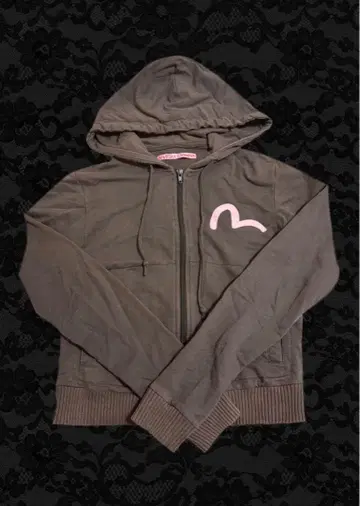 EVISU DONNA 브라운 풀 지퍼 후디