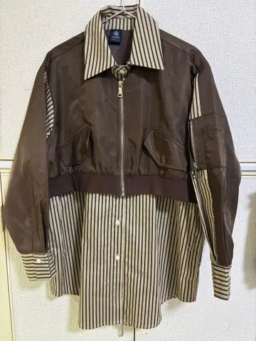 브라운 스트라이프 긴팔 셔츠 (새상품)