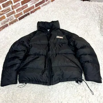 FIRST DOWN 다운 자켓 블랙 두꺼운 자수 로고 블랙 L