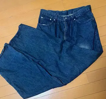 다크 블루 와이드 레그 데님