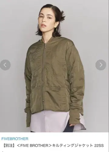 FIVE BROTHER 퀼팅 자켓 22SS 올리브 카키