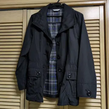 블랙 체크 안감 자켓