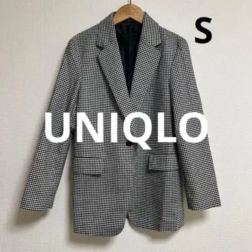 새상품급 UNIQLO 테일러드 자켓 S 사이즈 하운드투스 체크 패턴
