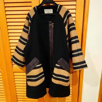 STELLA CIFFON 스텔라 쉬폰 노카라 코트 7부 소매