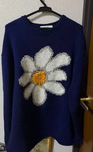 INHERIT 꽃 자수 니트 스웨터 꽃무늬