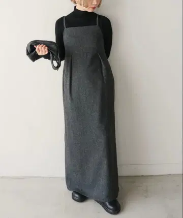 select MOCA by son 트위드 롱 오버롤 스커트 M