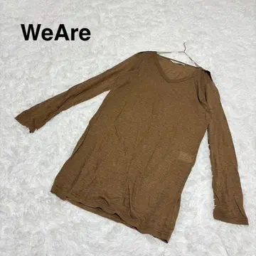 [ we Are ] 긴팔 시어 티셔츠 롱T 실크 코튼 일본제 브라운