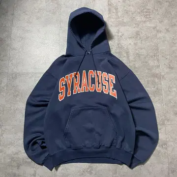 00's 챔피온 시라큐스 대학 칼리지 로고 아치 프린트 후드티