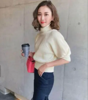 sheller 셰리에 하프 슬리브 니트 풀오버