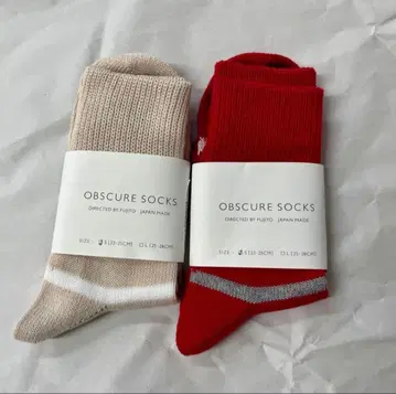 OBSCURE SOCKS 스트라이프 삭스 2족 세트 23-25cm