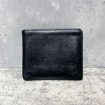 IL BISONTE 일비종떼 블랙 가죽 이단 접이식 지갑 가죽제품 블랙