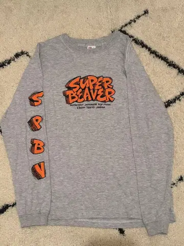 SUPER BEAVER 롱 슬리브 T셔츠 그레이