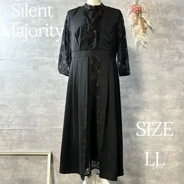 사일런트 매조리티 스탠드 칼라 프론트 레이스 디자인 원피스 드레스