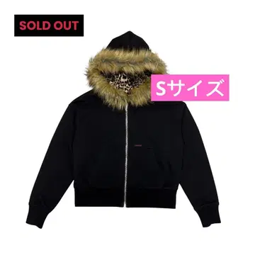 9/S PROJECT FUR ZIP HOODIE - BLACK S