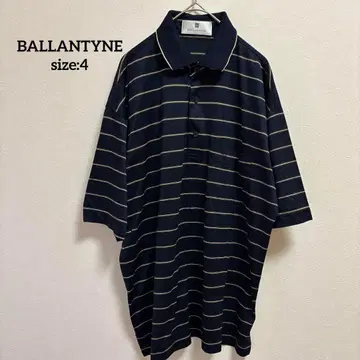 발렌타인 캐시미어 네이비 골드 스트라이프 피케 셔츠 4 코튼