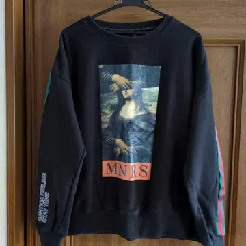 AIVER 모나리자 프린트 트레이닝복 블랙 M 사이즈