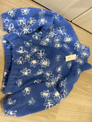 꽃무늬 플리스 자켓 파랑