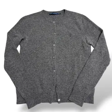 새상품급 랄프 로렌 니트 가디건 캐시미어 혼방 M 포니 자수 그레이