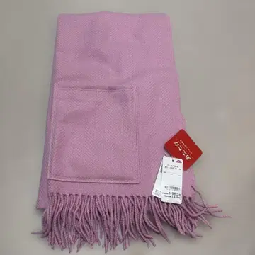 울 100% 포켓 부착 스톨 핑크