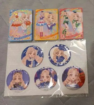 비밀의 아이프리 타마키 캐릭터 픽업 캔뱃지 카드 GIGO