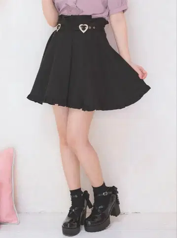 하트 비쥬 버클 플레어 SK ( 블랙 )