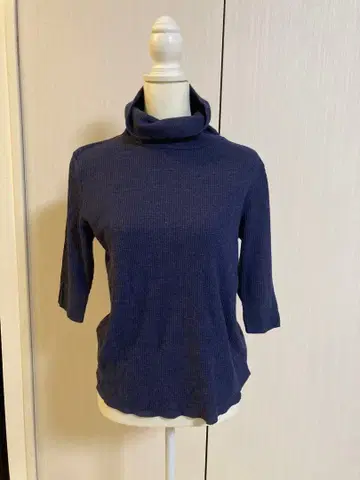 스콧 클럽 Mansart 네이비 터틀넥 오부 소매 니트 일본제