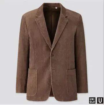 새상품급 유니클로 U 코듀로이 자켓 셋업 브라운 S