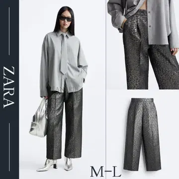 ZARA x MAISON SPECIAL 메탈릭 자카드 팬츠 M-L