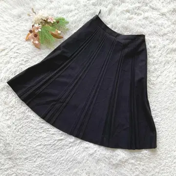 레어 아이씨비 (9/M) 플리츠 스커트 큐프라 심플 출퇴근