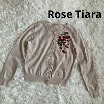 로즈 티아라 가디건 자수 체리 베이지 38