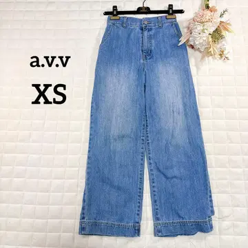 a.v.v 데님 와이드 팬츠 XS 루즈핏 청바지 허리밴딩
