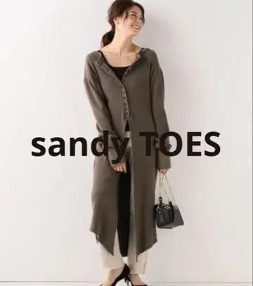 sandy TOES 헨리넥 롱 풀오버 브라운 슬림 그런지