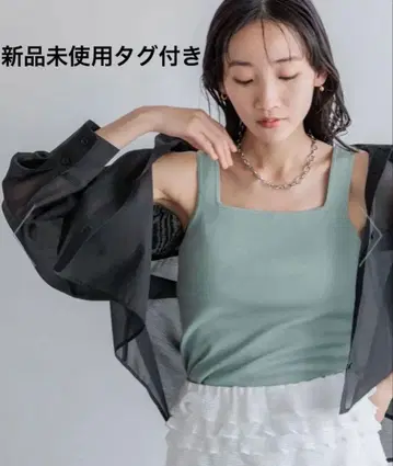 [ 미사용 새상품 ] LOWRYS FARM 소우바리스퀘어 탱크탑 블루