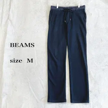 BEAMS 네이비 스웨트 팬츠 사이즈 M 허리 끈 포함