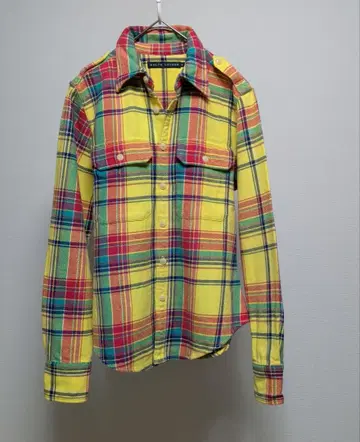 랄프 로렌 타탄 마드라스 체크 플란넬 셔츠 L 160