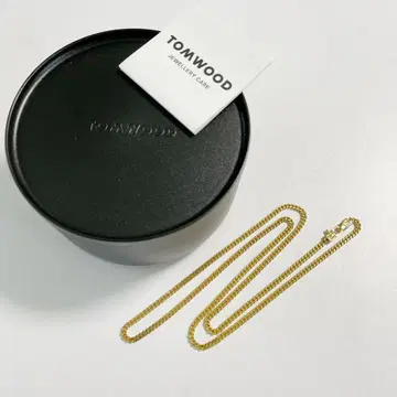 레어 사이즈 톰 우드 커브 체인 목걸이 골드 24.5인치